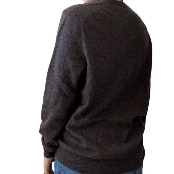Club Room Mens Brown 100% Cashmere Soft V Neck Preppy Sweater Sz L - Picture 6 of 7